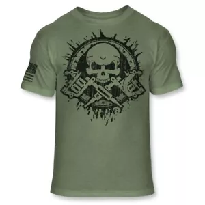 T-shirt teschio tatuatore - maglietta ossa incrociate tatuatore - maglietta tatuatore - A404 - Foto 1 di 7