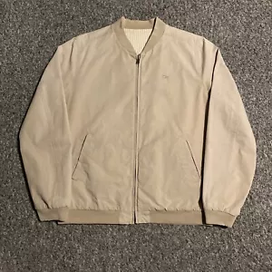 Chaqueta Bomber Reversible De Colección Lacoste Forrada Beige Bordada Para Hombre’s Grande - Imagen 1 de 11