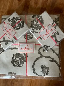 Ann Gish Toscana Floral Metal QUEEN Duvet Cover+Two Euro Shams. Brand New! - Foto 1 di 8