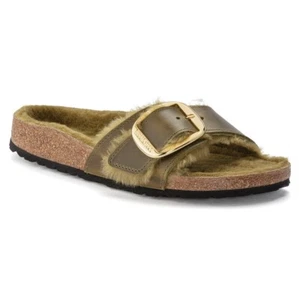 Birkenstock Madrid große Schnalle Shearling geölte Ledersandale US9 EU40 1023138 - Bild 1 von 8