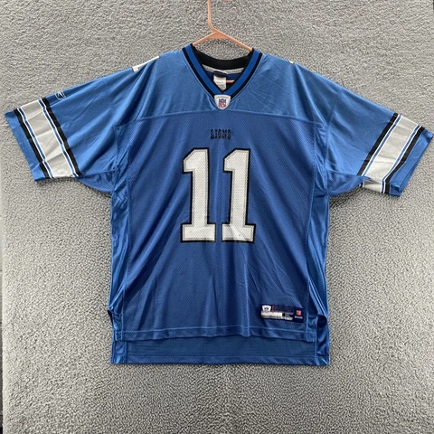 Detroit Lions Jersey Mens Extra Large Roy Williams #11 Reebok Football NFL Blue Cover