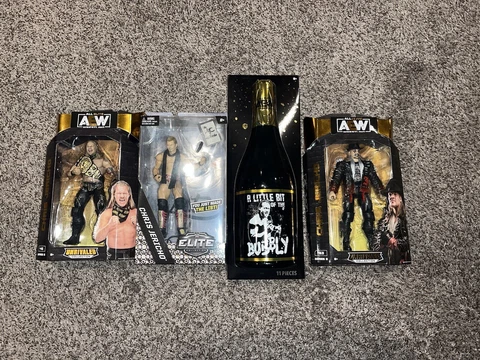 AEW WWE Chris Jericho Action Figure Lot of 4New  SEALED Little Bit Of Bubbly +3 Cover