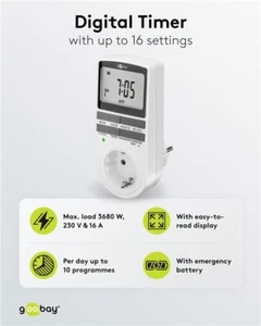 Digitale GROW Zeitschaltuhr Steckdosen Timer 24h Wochenzeitschaltuhr IP20 3680W - Bild 1 von 9