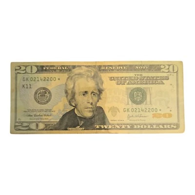 Twenty Dollar Star Note 2004 K11 CK Low # 02142200 ☆ Circulated Condition - Image 1 of 4