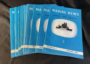 Marine News Journal Of The World Ship Society 1968 12 Issues Navy Boat Merchant - Picture 1 of 7