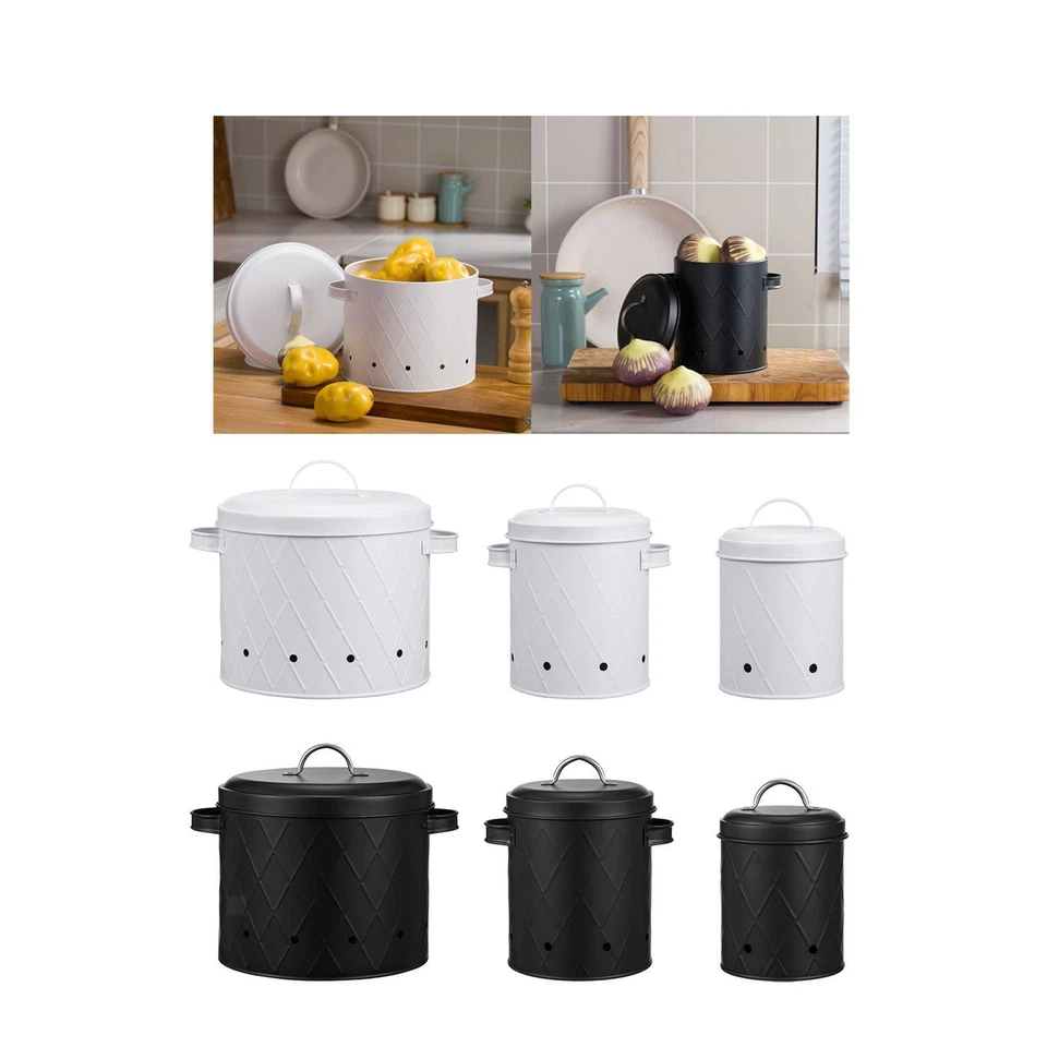 Kartoffel Zwiebel Knoblauch Topf, atmungsaktive Metallbox, Gemüse Vorratsdose, Lebensmittel - Bild 1 von 1