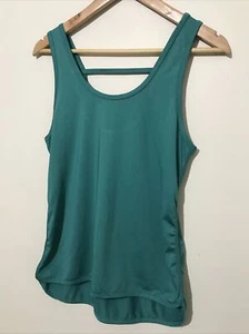 Race Shirt Womens Large Green Sleeveless Top Gym Run Jog Activewear Tank - Picture 1 of 9