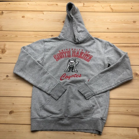 A Gray University Of South Dakota Coyotes Hoodie Sweatshirt Adult Size S Cover