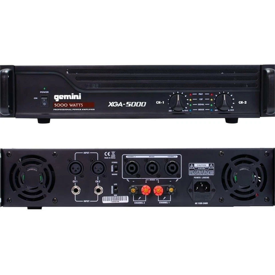 GEMINI XGA 5000 AMPLIFICATORE FINALE PROFESSIONALE PER DJ PUB DISCOTECA - NUOVO - Immagine 1 di 1