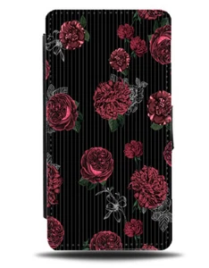 Dunkelgothisch Rote Rosen Gemälde Muster Flip Geldbörse Etui Rose Blumen Gothic G836 - Bild 1 von 3