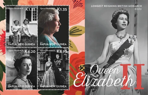 Papua New Guinea 2015 - Queen Elizabeth II Sheet of 4 Stamps MNH Cover