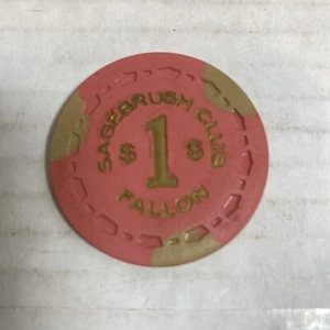 Sagebrush Club Casino - Fallon Nevada 1 $ Chip 1968 sehr guter Zustand - Bild 1 von 3