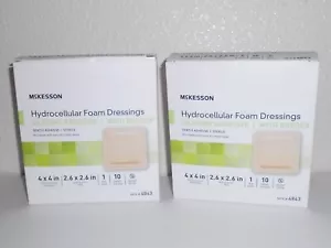 McKesson Lot of 18 Total Hydrocellular Foam Dressings 4x4 Silicone Adhesive - Picture 1 of 2