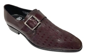 Calzoleria Toscana Men's Monk Strap Burgundy Leather Dress Shoes Z315 - Picture 1 of 4