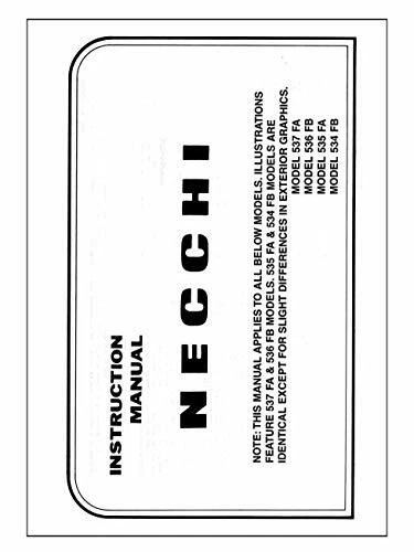 Necchi 537FA 536FB 535FA 534FB Sewing Machine Owners Instruction Manual - Image 1 of 1