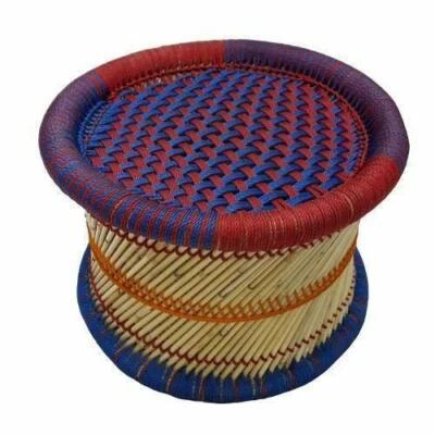 Reposapiés de bambú Art Craft Bastón Bar para exterior-interior-mueble color ROJO AZUL Foto 1 de 2