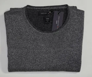 $198 NEW John Varvatos LUXE Crew Neck Sweater Grey/Black XSmall Viscose - Picture 1 of 9