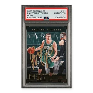 Payton Pritchard Auto 2020 Panini Chronicles Gold /10 #121 RC PSA Authentic - Bild 1 von 2
