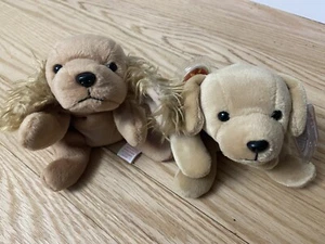 Ty Beanie Baby 2er Set Hunde - „Fetch“ & „Spunky“. Weiches Plüschtier Stofftier Spielzeug - Bild 1 von 7