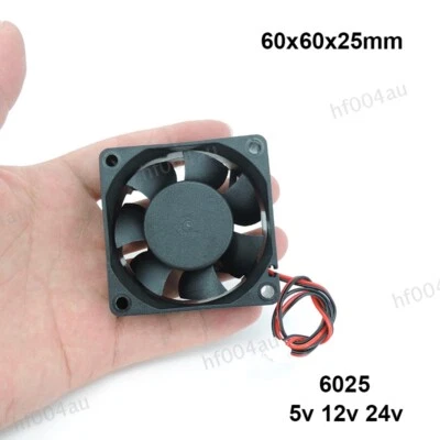 6025 DC 5/12/24V Cooler Fan 60x25mm 6cm Brushless Motor Cooling Fan XH2.54 2Pin - Image 1 of 4