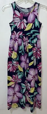 Gymboree Dress Girls Medium Sleeveless Multicolor Floral Maxi Knit Empire Waist - Image 1 of 4