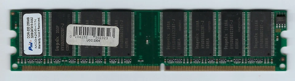 MÓDULO DE MEMORIA RAM PMI PC SOBREMESA DDR-333 PC-2700 - 256 MB - Imagen 1 de 1