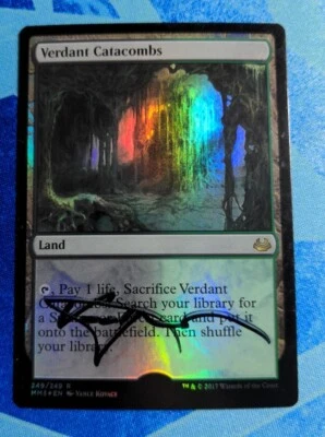 MTG Magic Verdant Catacombs Foil Sketched Signed  ARTIST PROOF MM 2017 Kovacs - Image 1 of 2