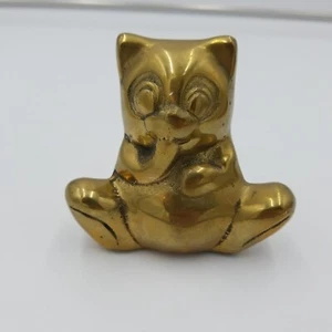 Vintage massive Messing Panda Bär Figur Skulptur Dekoration 3,5"×3,75" - Bild 1 von 14