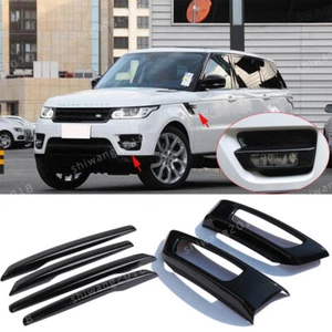 6*Front Fog Light +Side Fender Air Vent Trim For Range Rover Sport 2014-17 Black - Picture 1 of 13