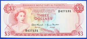 Bahamas 1968 - 3 Dollars - P-28a - Estimated - GEM Uncirculated (Tiny Spot) - Picture 1 of 2