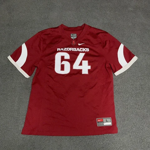 Arkansas Razorback Jersey Youth Large Nike Team Short Sleeve Football Woo Pig Cover