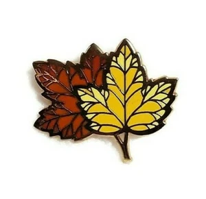 "Broche Hallmark Hojas de Otoño Cloisonne Amarillo Naranja Oro Tono 1,25" - Imagen 1 de 4