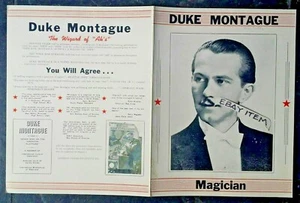 1940-50 DUKE MONTAGUE & MYRNELLA folleto mágico MAGICIAN ILUSIONIST - Imagen 1 de 2
