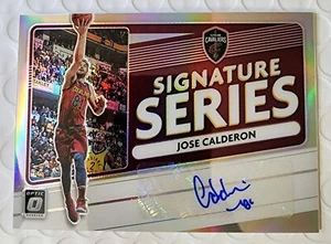 2020-21 Optic Holo Silver Prizm Signature Series Auto Jose Calderon SS-JCA Cavs - Picture 1 of 2