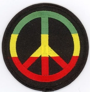 Parches bordados con logotipo RASTA Peace de 3" de diámetro plancha - Imagen 1 de 1
