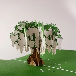 Wisteria tree & Couple pop-up greeting card (beautiful gift/decor/art) - Picture 1 of 4