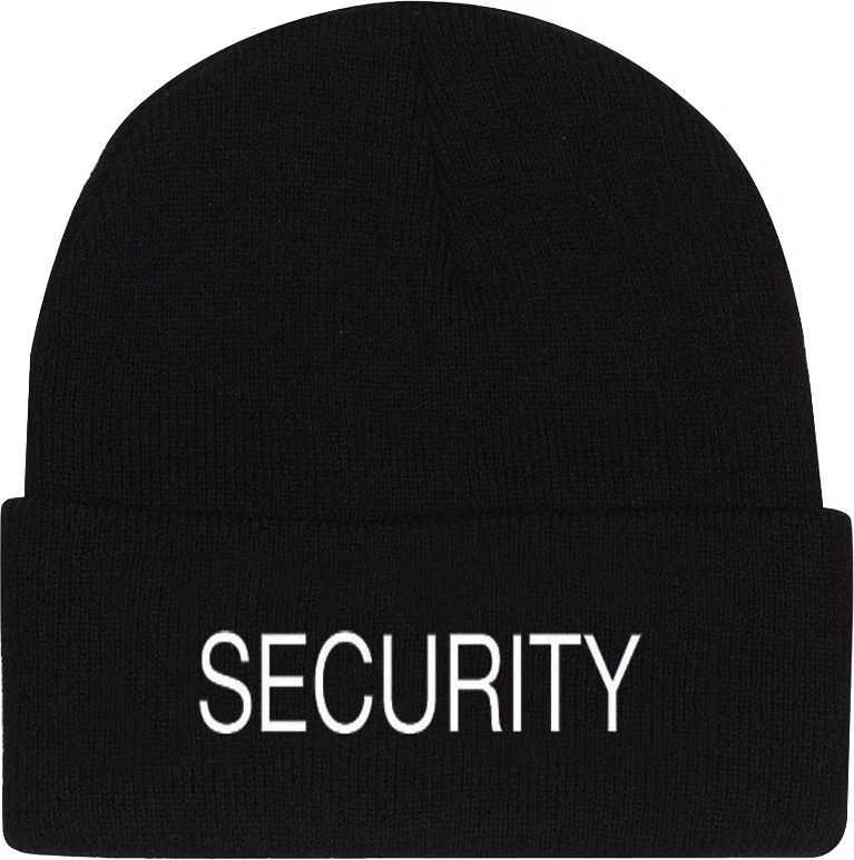 5442 Rothco Black Embroidered Security Beanie Watch Cap