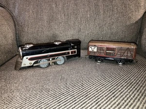 Marx Canadian Pacific Locomotive 1939 Train 0 Gauge & Union Pacific Cattle Car - Picture 1 of 13