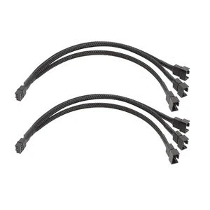 2Pieces 3/2/1 Way 4Pin PWM Fan Splitter Converters Cable for Quiet Operation - Afbeelding 1 van 11