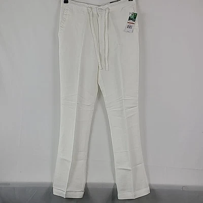 Nuevo con etiquetas Pantalón de vestir Cubavera para hombre mezcla de lino núcleo cordón blanco talla S 30" entrepierna Foto 1 de 4