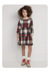 Old Navy White Tartan Plaid Long Sleeve Button Front Swing Dress Size XL 14-16 - Picture 1 of 7