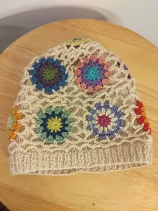Cappello berretto berretto all'uncinetto patchwork nonna quadrato hobo colorato hippie reggae  - Foto 1 di 4