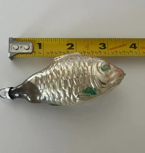 Vintage German Mercury Blown Glass Fish Figural Christmas Ornament 3.5" - Picture 1 of 1