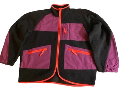 Jaqueta Urban Outfitters BDG Bruce lã emendada com zíper tamanho pequeno colorblock - Imagem 1 de 4