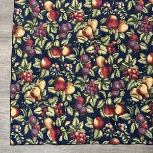 Navy Tablecloth Fruit Country Farmhouse Lightweight 59 x 78" Polycotton Blend - Picture 1 of 7