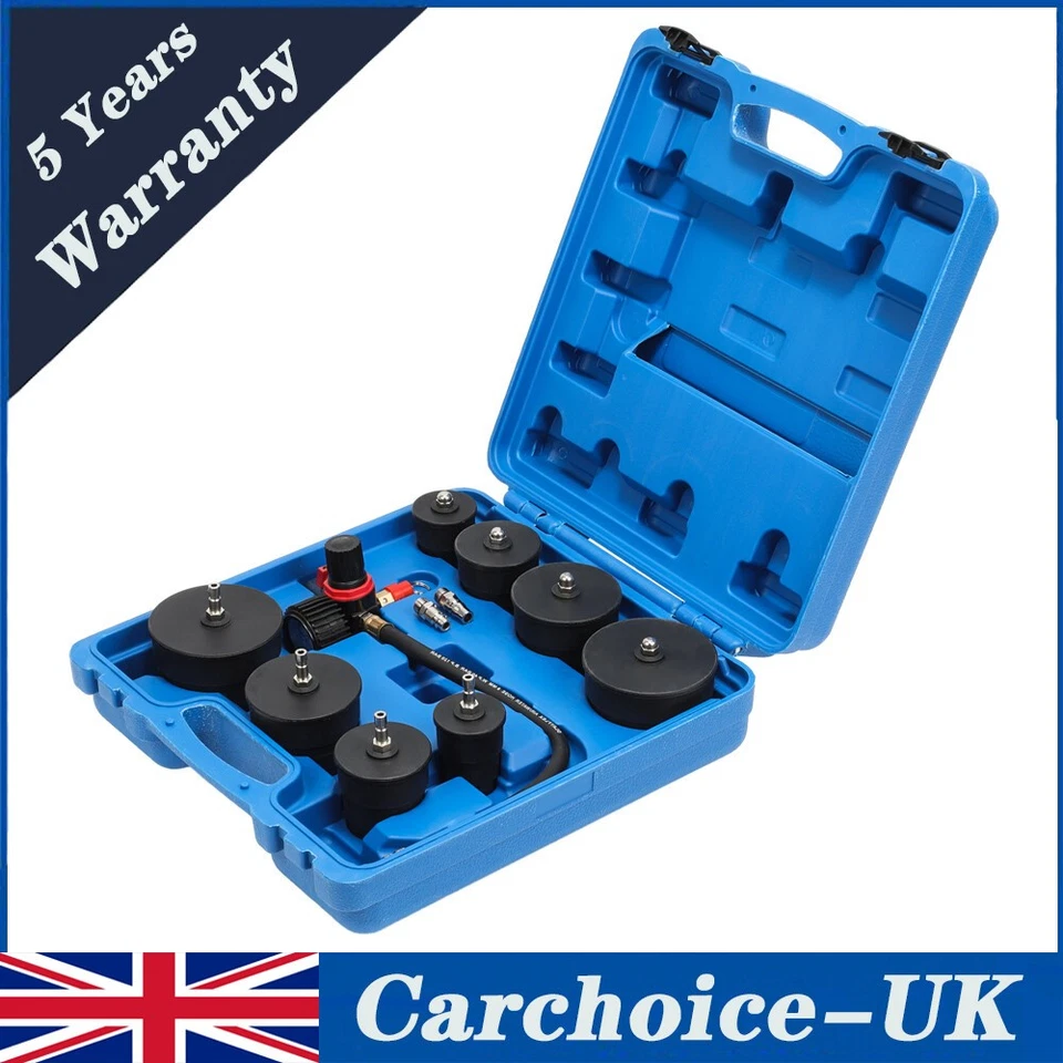 9PCS Turbo System Leakage Tester Turbocharger Air Pressure Boost Leak Test Kit👍