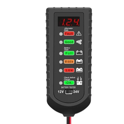 SANS MARQUE Testeur de Batterie Voiture 12V 24V Analyseur Alternateur avec Test de Charge po