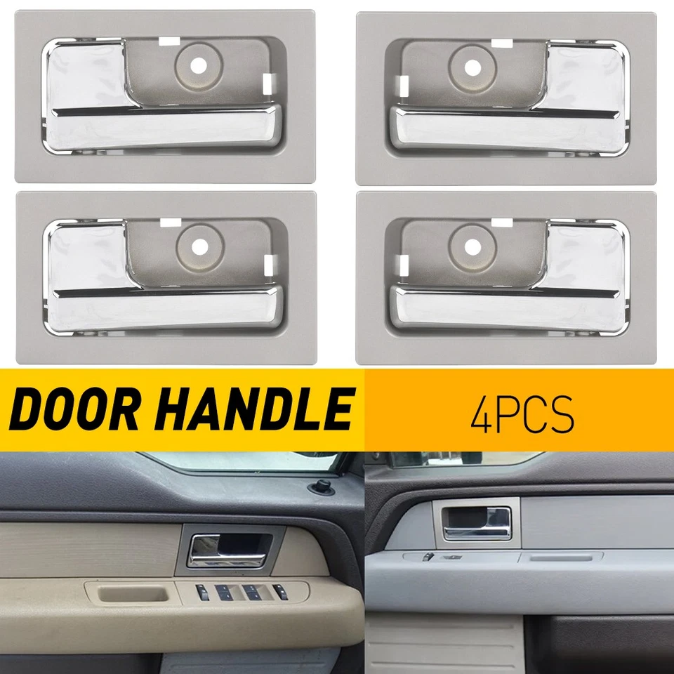 Manija de puerta interior delantera y trasera izquierda y derecha para Ford F150 2009-2014 plateada M Foto 1 de 1