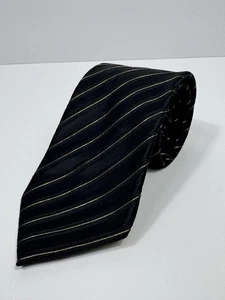 Corbata de cuello DONALD TRUMP colección exclusiva seda 3,5” X 59” negro dorado rayas - Imagen 1 de 9