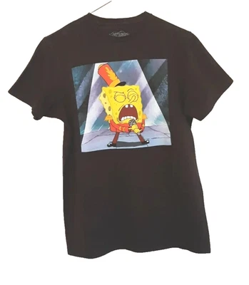Camiseta Nickelodeon Bob Esponja Pantalones Cuadrados Talla S Unisex Negra Serigrafiada Foto 1 de 4